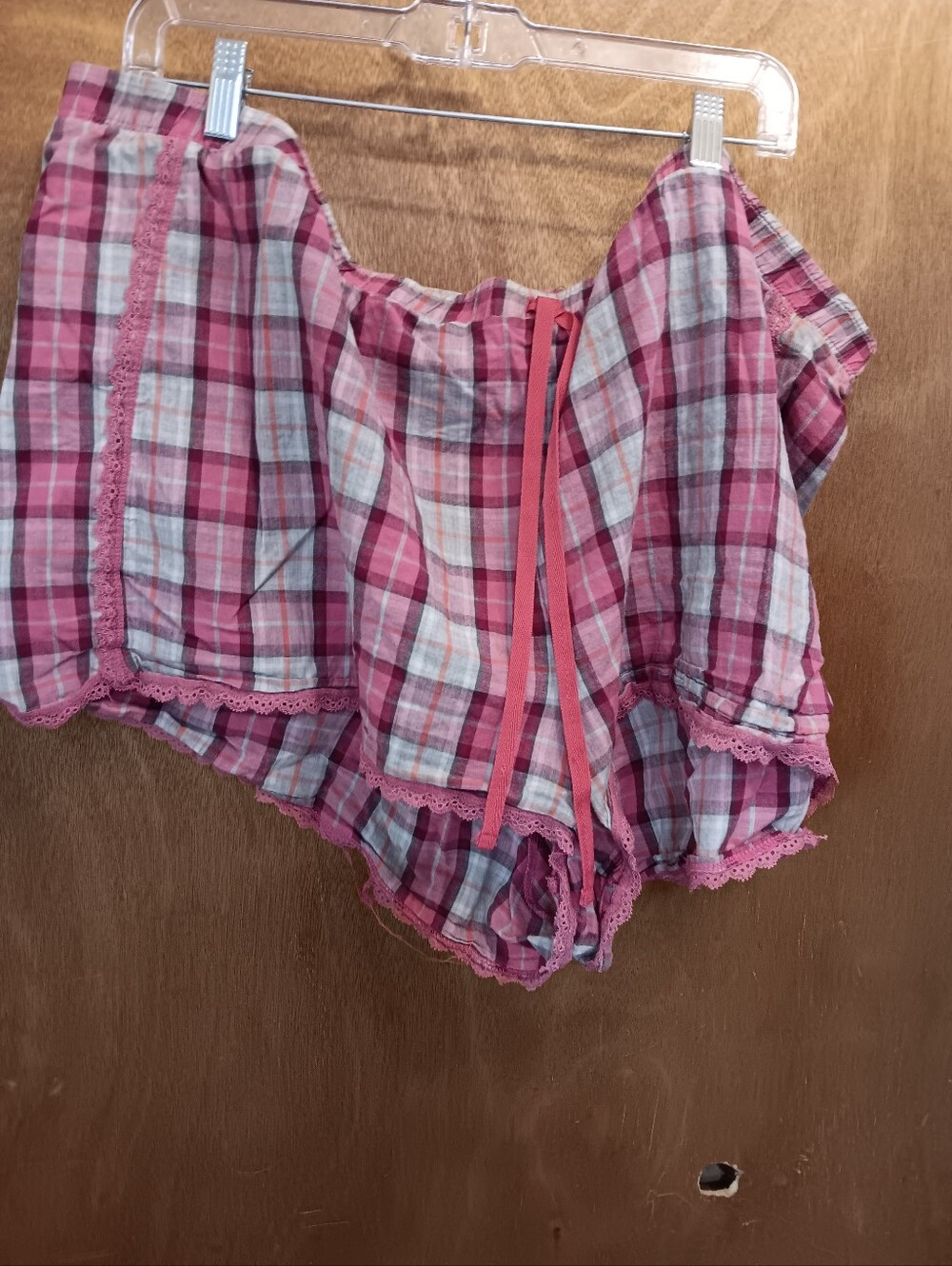 Joe Boxer Pink and Red Plaid Pajama Shorts
